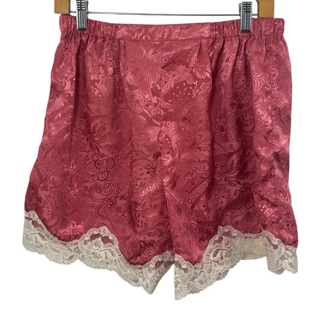 Vtg Victoria’s Secret Cami Tank Top Shorts Set Small Gold Label Pink Festival - Picture 3 of 12